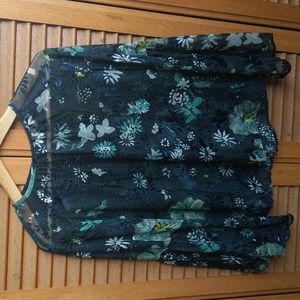 Loft Sheer Dark Floral Top